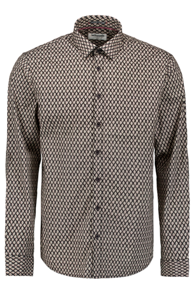 STRETCH PRINT SHIRT 29450890 020 BLACK